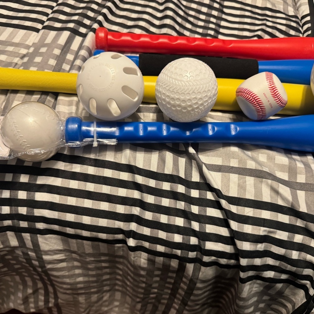 Kids Plastic Baseball Bat & Ball Set – 11-Piece Backyard Sports Kit. - Picture 5 of 11